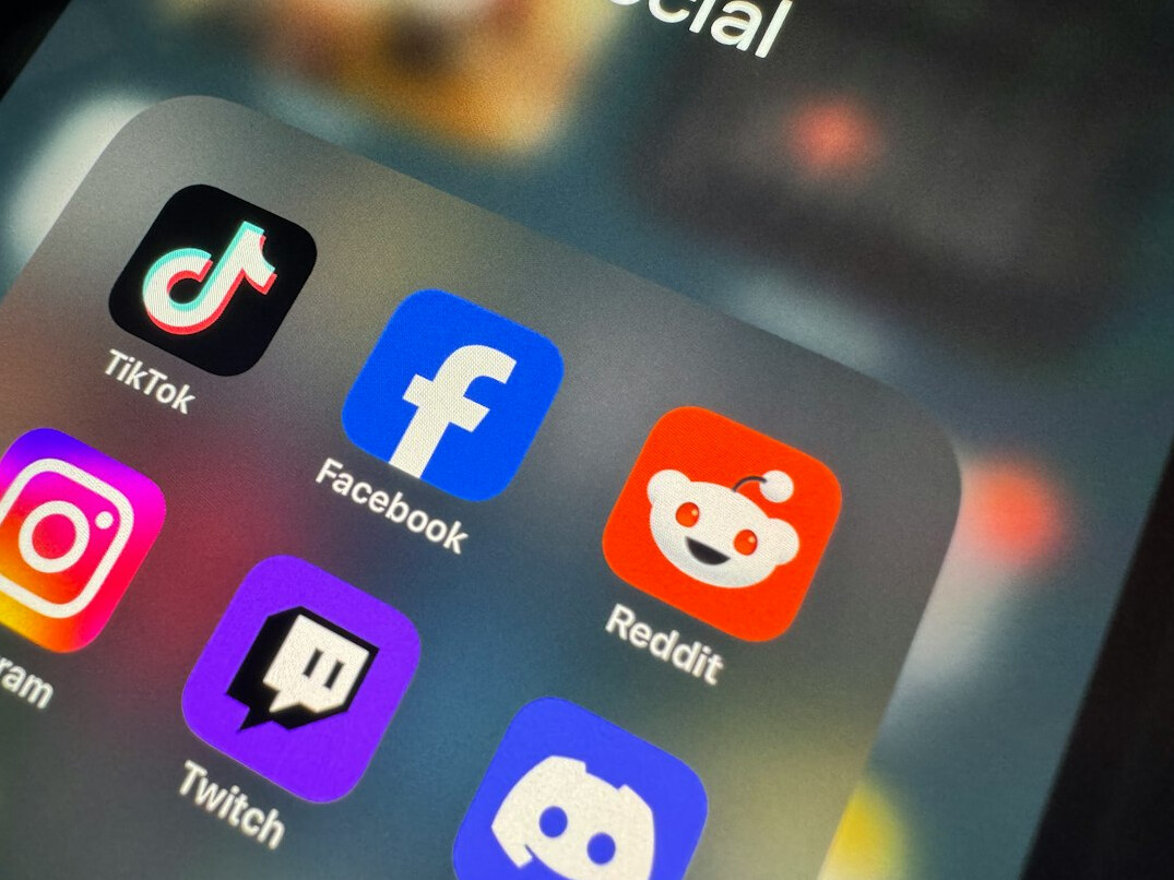 smartphone with social media app