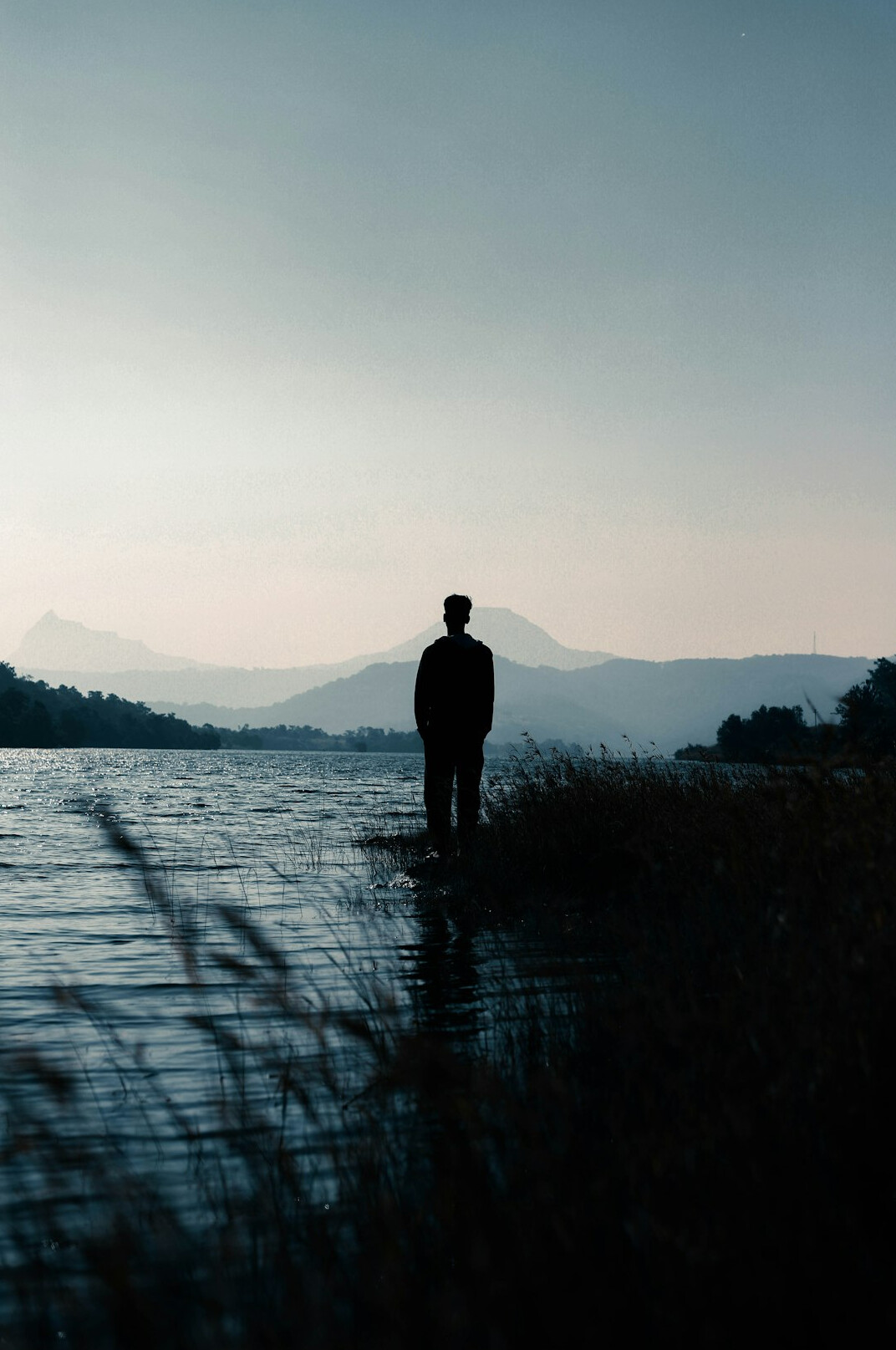 person thinking alone