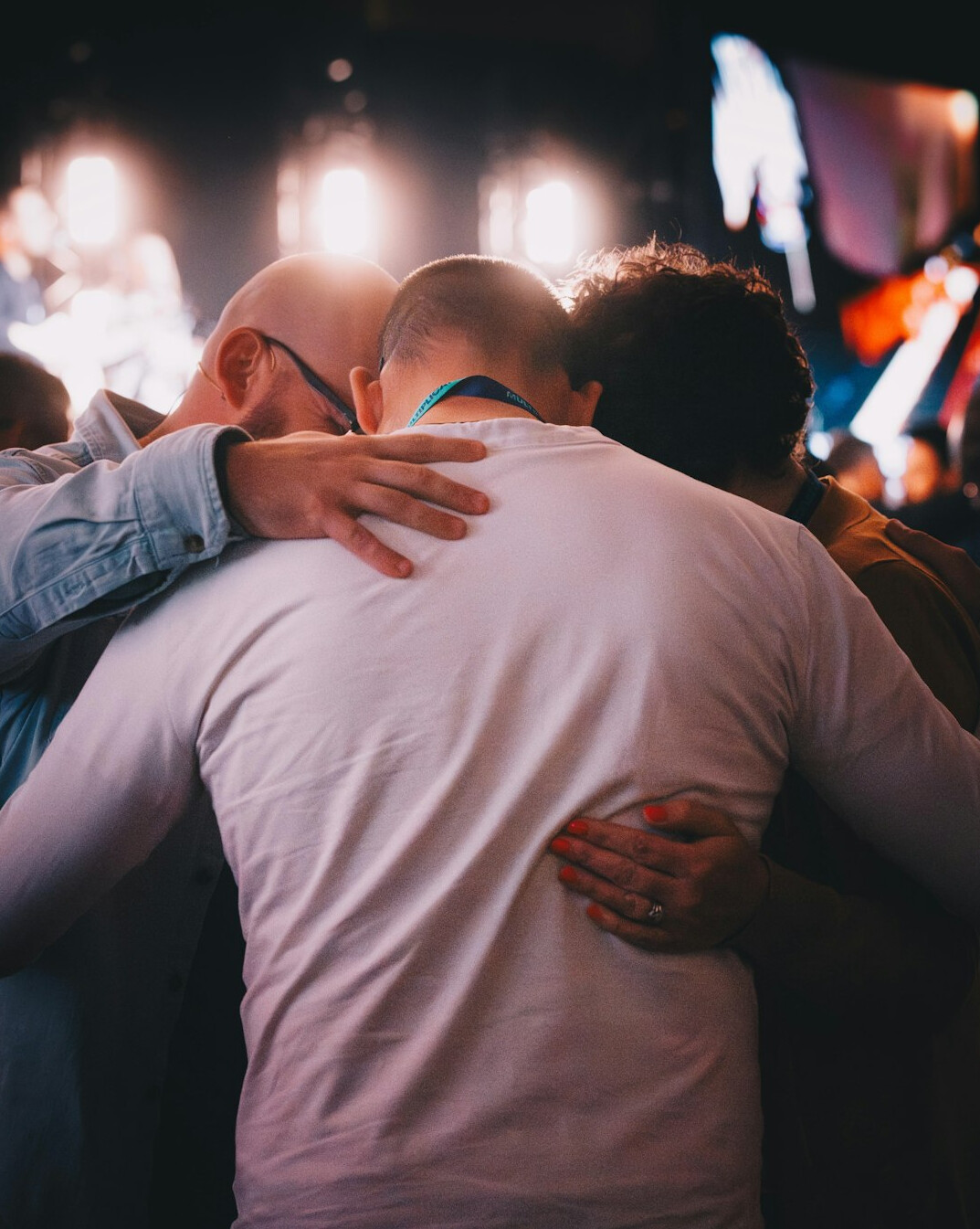 crowd supporting each other in crisis